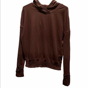 Lululemon Burgundy Hoodie with Smocked Hem. Size 6